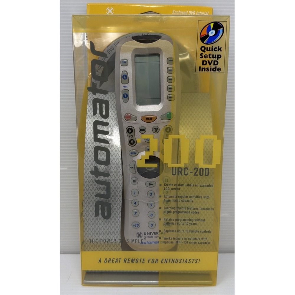 Universal Remote Control Automator URC-200 LCD Screen + Manual DVD New Deadstock